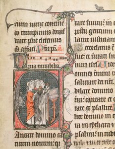 Monks singing from a Psalter by French School