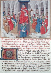 Jean de Gerson preaching the Passion in the morning in the Church of St. Bernard in Paris, from Sermons sur la Passion et Traites Divers, c.1480 by French School