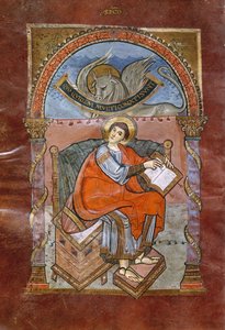 St. Luke, from the Gospel of St. Riquier, c.800 by French School