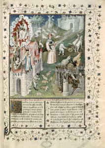 The City of God, the City of Caen and the City of Vices, from La Cite de Dieu by St. Augustine of Hippo translated by Raoul de Preles by French School