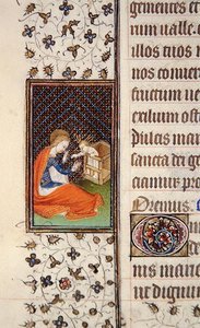 Virgin and Child (detail) from a French Book of Hours, c.1445-50 by French School