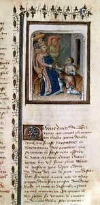 Bertrand du Guesclin knighted by the king, from Histoire de Du Guesclin by French School