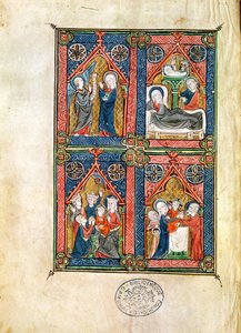 The Annunciation, the Nativity, the Adoration of the Magi and the Purification, from the Hours of Mahaut d