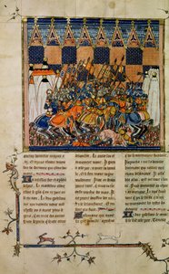 Battle Scene, from the Biography of Godefroi de Bouillon, A History of Western Saints