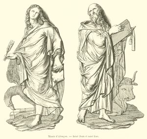 Museum of Alencon, Saint John and Saint Luke (engraving) by French School
