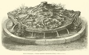 Ethnographic Museum, Monolithic Fountain of Quonncacha, Peru (engraving) by French School