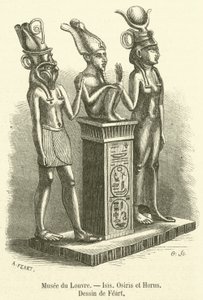 Louvre Museum, Isis, Osiris and Horus (engraving) by French School