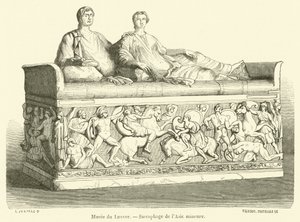 Louvre Museum, Sarcophagus of Asia Minor (engraving) by French School
