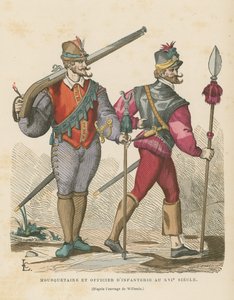 Musketeer and Infantry Officer, 16th Century by French School