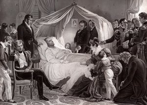 Napoleon I on His Death Bed on St. Helena, 5th May, 1821, After a Painting by Charles de Steuben by French School