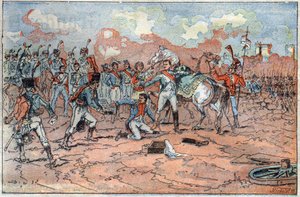 Napoleon I, Wounded in Front of Regensburg by French School