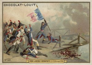Napoleon at the Battle of the Bridge of Arcole, Italy, 15-17 November 1796 by French School