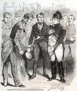 Napoleon Bonaparte boarding the British ship Bellerophon by French School