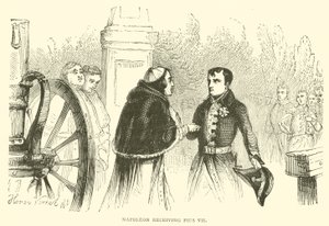 Napoleon receiving Pius VII by French School
