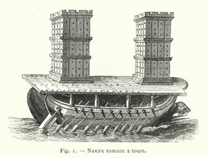 Roman Ship with Towers by French School