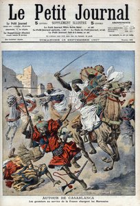Near Casablanca, the goumiers charging at the Moroccans, illustration from Le Petit Journal, supplement illustrious