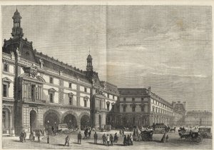New Buildings of the Tuileries in the Place du Carrousel (engraving) - Le nouveau Louvre - facade du cote de la place du Carrousel et salle des États - engraving of 1869 by French School