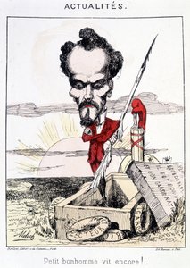 News - Little Bonhomme Still Lives! Caricature about Rochefort Standing in a Grave