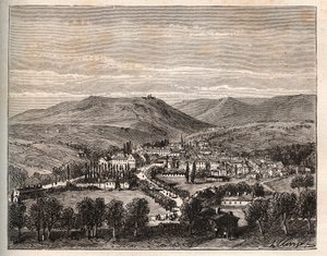 Niederbron-les-Bains en Alsace - engraving in 