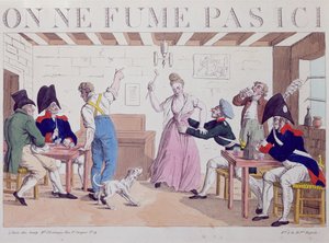 No Smoking caricature against the presence of the Allied Troops in Paris, 1815 by French School