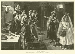 Christmas in Lorraine (engraving) by French School