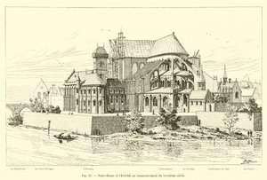 Notre-Dame and the Bishopric at the Beginning of the Thirteenth Century by French School