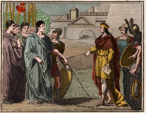 Numa Pompilius Returns the Sacred Shield to the Priests of Mars by French School