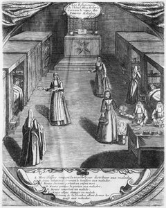 Nuns Serving Food to the Patients at the Hospital of Hotel Dieu in Paris by French School
