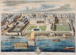 Old Somerset House on the Strand, Engraved by Jean Benoit Winckler by French School