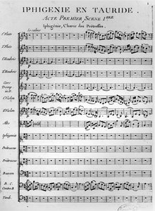 Opening page of the score of Iphigénie en Tauride by Gluck by French School