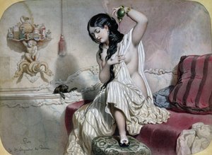 Oriental Woman at her Toilet, mid 19th century