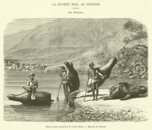 Waterskins for Crossing the Bias River (engraving)