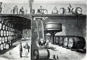 P. Morel et F. Souzac Cellars and Workshops in Bordeaux from Le Monde Illustre, 1864 by French School