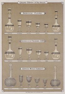 Page from the catalogue of the Grand Depot de Porcelaines, Faiences et Verreries by French School