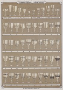 Page from the catalogue of the Grand Depot de Porcelaines, Faiences et Verreries by French School