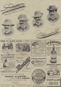 Page of advertisements from Le Figaro Illustre, December 1897 by French School