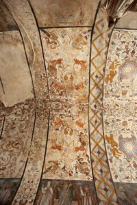 Parish Church of Our Lady of Solers. Interior. The Nave, The Ceilings. Mural Paintings. 16th Century (?) by French School