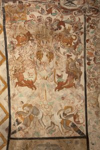 Parish Church of Mare de Déu de Solers. Interior. The Naves. Mural Paintings (detail). 16th Century (?) by French School