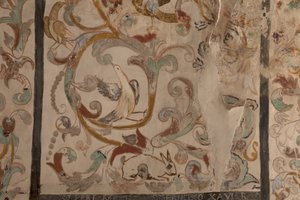Parish Church of Our Lady of Solers. Interior. The Naves. Mural Paintings. (Detail) 16th Century (?) by French School