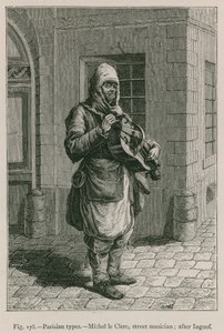 Parisian Types, Michel le Clerc, Street Musician; after Ingouf