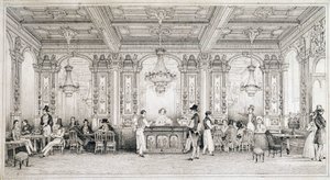 Parisian cafe at the beginning of the 19th century