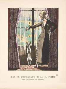 No Walk Tom... If It Rains, from a Collection of Fashion Plates by French School