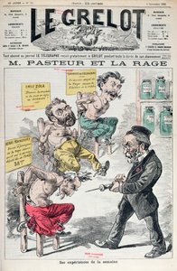 Pasteur and Rabies, Caricature of the Experiments of Louis Pasteur from Le Grelot, 8th November 1885 by French School