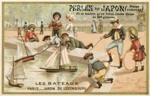 Perles du Japon trade card by French School