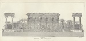 Persepolis, Hypostyle Hall of Xerxes, geometrical elevation, restored by Ch Chipiez by French School