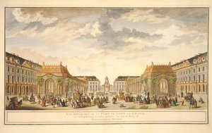 Perspective View of the Place de Louis le Grand with the Rooms Constructed for the Occasion of the Marriage of Monseigneur le Dauphin by French School