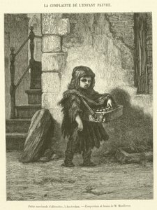 Little Match Girl, in Amsterdam (engraving) by French School