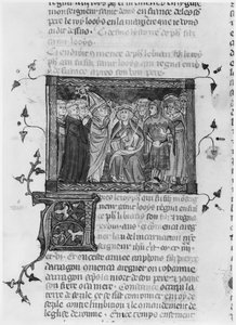 Philip IV, illustration from Grandes Chroniques de France, 1375-79 by French School
