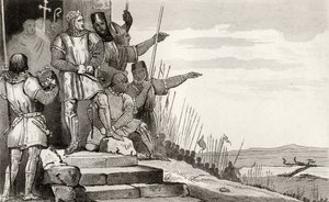 Philippe II Auguste wins the Battle of Bouvines after Prayer, from 