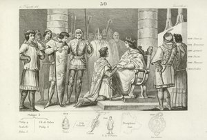 Philip VI of Valois renders homage to Edward III of England, but only as Duke of Aquitaine by French School